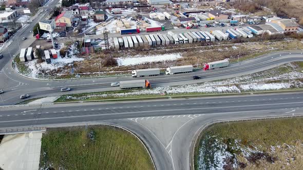 Ring Road Cars Aerial View