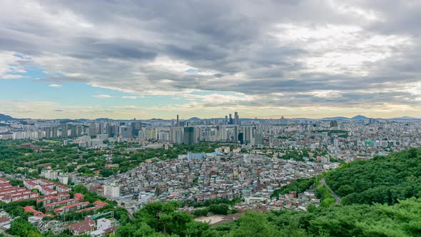 Time Lapse of Seoul City Skyline South Korea