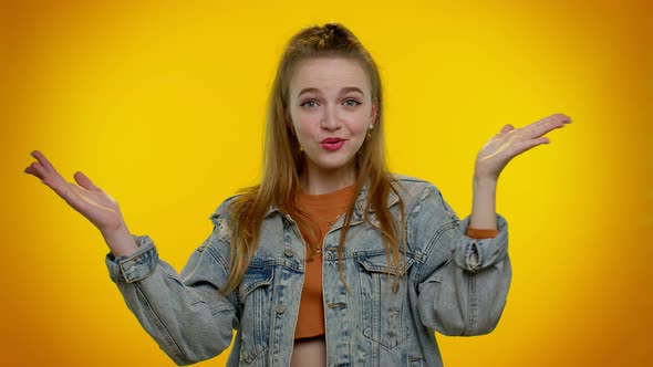 Girl Holding Hand Above Eyes Forehead Peering Looks Around Expecting and Searching Someone alt