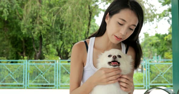 Woman Play with Her Dog alt