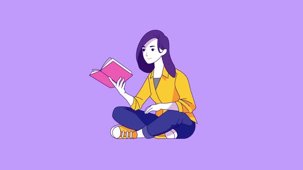 The girl is reading a book