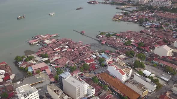 Penang traditional stilt wooden house at clan jetty. alt