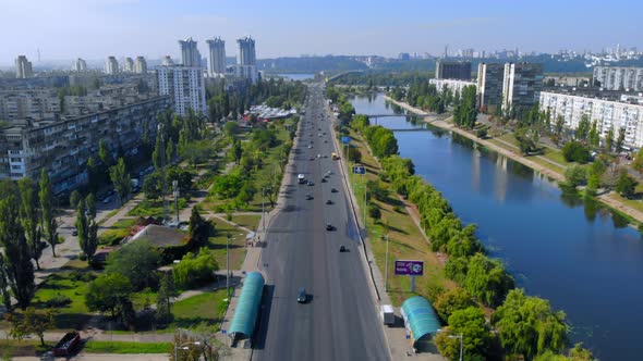 Aerial Drone Shot Town in Ukraine