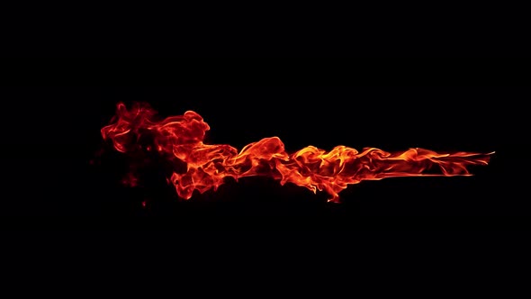 Super Slow Motion Shot of Burning Plank Isolated on Black at 1000 Fps alt