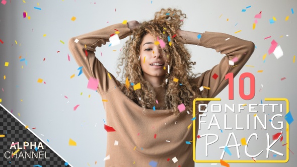 Multicolored Celebration Confetti Falling 4K alt