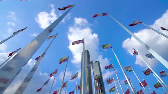 flags of the world,slow motion alt