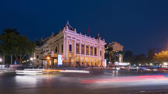 Hanoi, Vietnam, Timelapse  | The Opera of Hanoi at Dusk alt