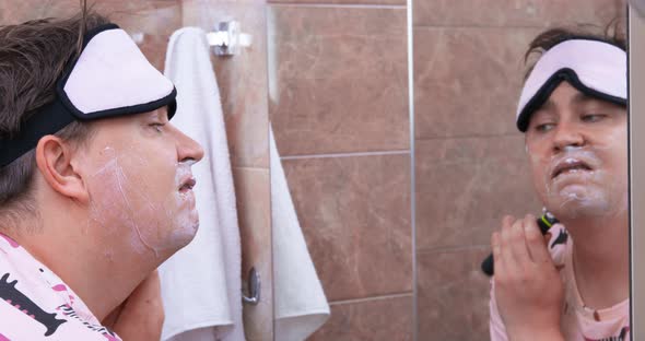 Shaving and Morning Treatments in the Hotel Bathroom Hygiene