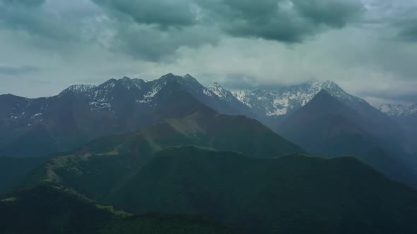 Aerial View on Caucasus Mountains alt