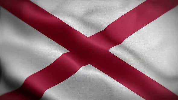 Alabama State Flag Blowing In Wind alt