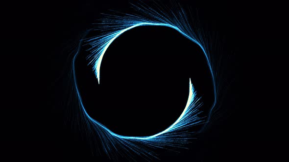 Glowing Magic Blue Particle Circle Trail Animation
