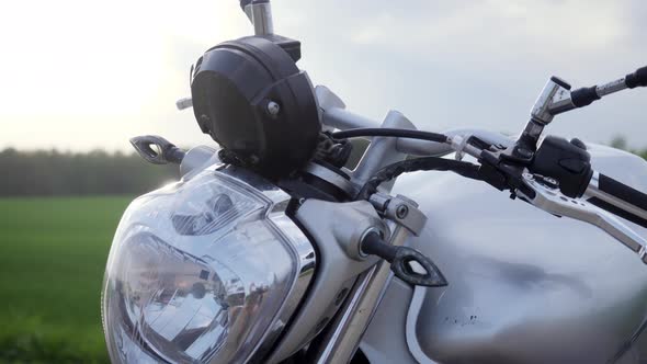 Close Up Shot Of Motorcycle