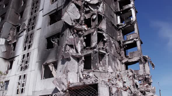 War in Ukraine  Destroyed Building in Borodyanka Bucha District alt