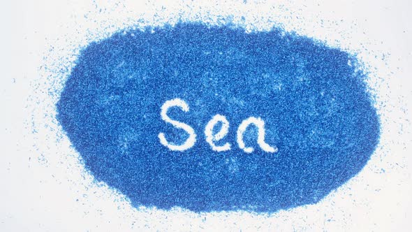 South Asian Hand Writes On Blue Sea