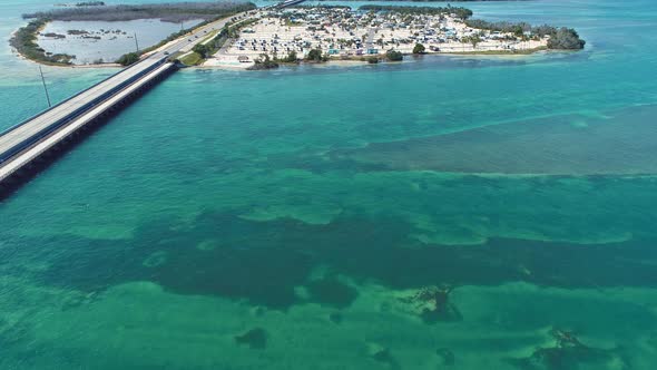 Paradise landscape of caribbean sea of Florida Keys Florida United States. alt