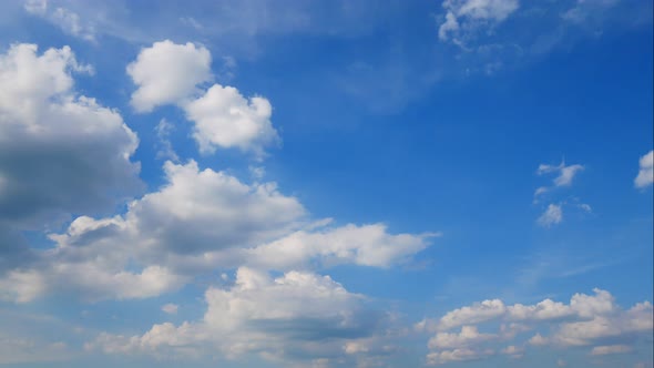 Time lapse of white cloud moving pass around sky background alt