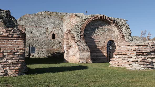 GAMZIGRAD, SERBIA - DECEMBER 25, 2017 Palaces and temples of ancient Roman complex of Felix Romulian alt