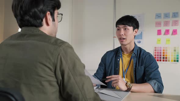 Asian startup business people team do job interview candidate for the job position alt