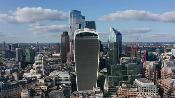 Business District with Group of Tall Modern Glossy Glass Covered Skyscrapers alt