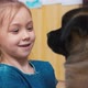 Little girl examining puppy face to face - VideoHive Item for Sale