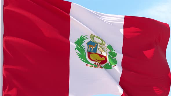 Peru Flag Looping Background
