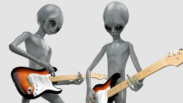 Alien Electric Guitar Player