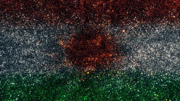Niger Flag With Abstract Particles