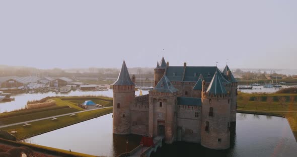 Aerial View Of Muiderslot Castle alt