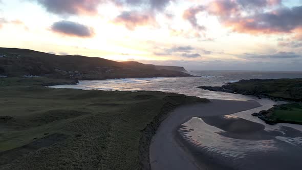 Aerial View of Glen Bay in Glencolumbkille in County Donegal Republic of Irleand alt