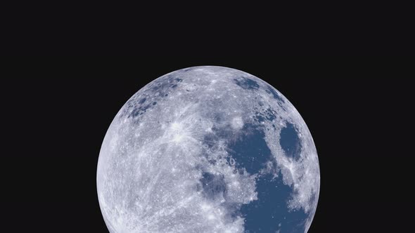 Animation of the rising of a huge, full moon on a transparent background.