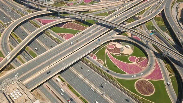 Aerial View of Road Junction in Dubai alt