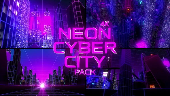 4k Neon Cyber City Pack alt