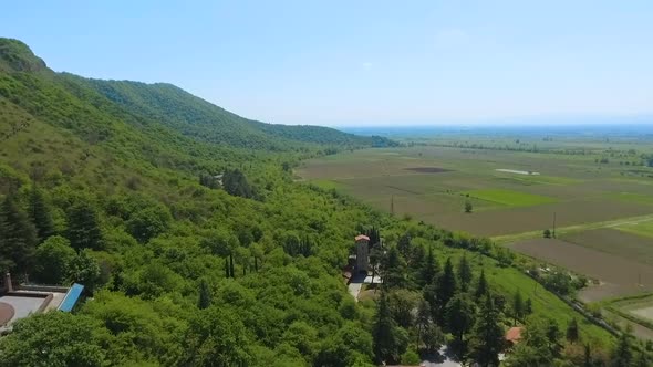 Alazani Valley, Kakheti Georgia, Tradition of Winemaking and Export, Aerial View alt