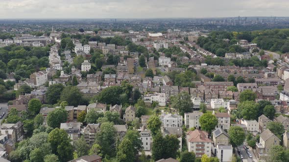 London Neighborhood. City Skyline with Rooftops Over Crystal Palace alt