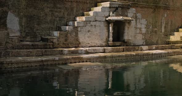 Water Storage Inside Toorji Ka Jhalra Baoli Stepwell - One of Water Sources in Jodhpur, Rajasthan alt