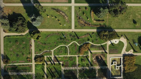 Top View of the Autumn Minsk Botanical Garden alt