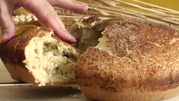 Breakfast of fresh baked homemade hot bread. alt