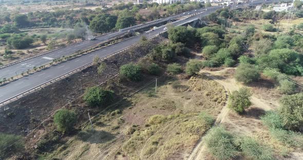 Drone shot of indian highway alt