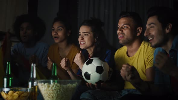 Handheld video of fans cheering and celebrating victory. Shot with RED helium camera  alt