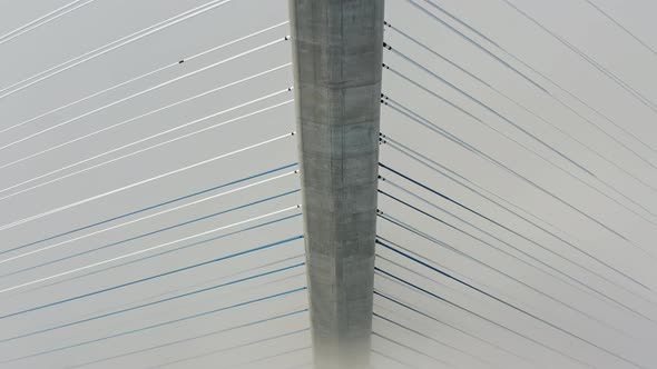 Aerial View of the Top of the Pylons of the Russian Bridge alt
