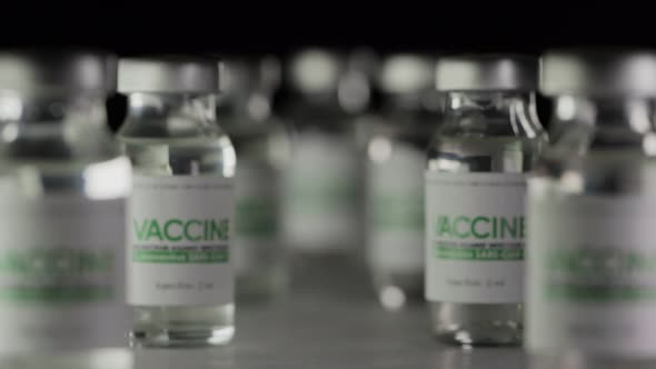 Vials of Vaccine for COVID19 Coronavirus Cure Are in Research Lab Before Injection alt