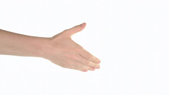 Offering a Handshake Over White Background