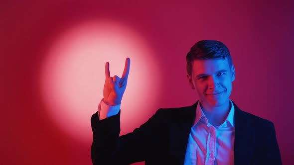 Cool Man Horns Gesture Masculine Power Confident alt