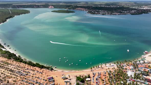 Gunga Beach tourism landmark at Maceio Alagoas Brazil. Relaxation scenery. alt