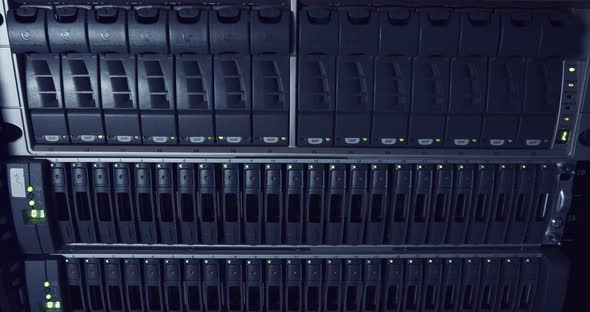 Large computer server room in a data center alt