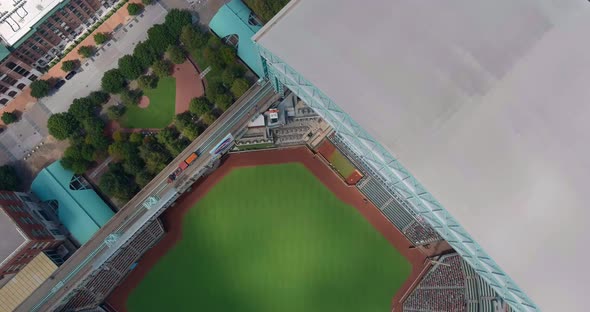 Birds eye view of downtown Houston and surrounding area. This video was filmed in 4k for best image alt