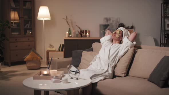 Woman Relaxing Doing Skincare alt