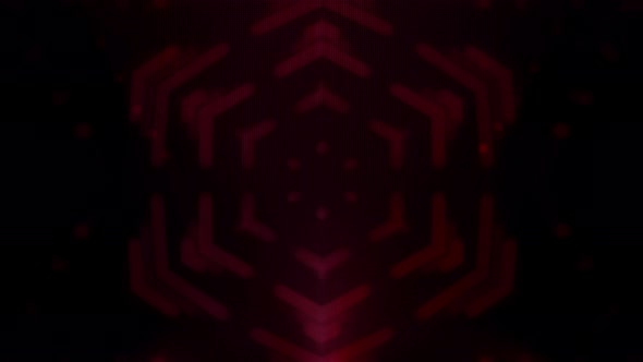 Dark Red Abstract Hexagon Dotted UI Technology Fintech HUD Screen Loop Background