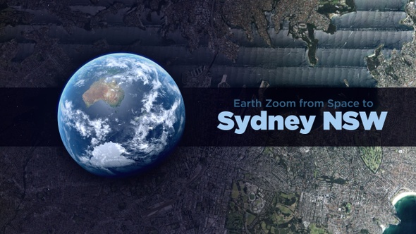 Sydney (Australia) Earth Zoom to the City from Space