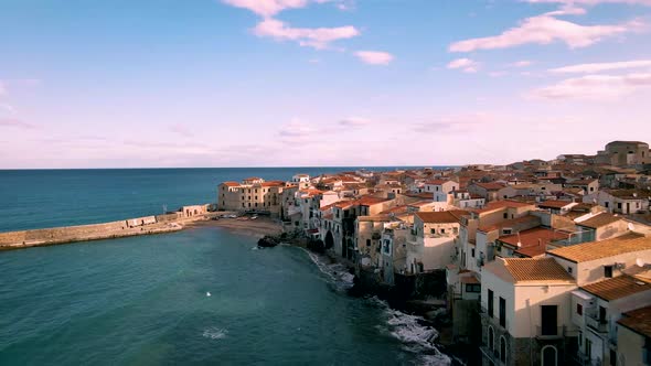 Cefalu Sicily Italy Cozy Colorful Village Near Palermo Sicily Italy From the Coast alt